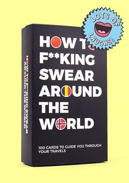 Perfect gift for potty mouthed friends and relatives.  100 cards to &lsquo;guide' you through your travels.  The filthiest swear words and insults in every language.  Ages 18+. Well you don't want to be that person who always goes abroad and can't communicate with the locals, do you? Keep yourself busy with 100 of the best, weirdest and most wonderful rude words we could find from around the world.  Ever wondered how to say &lsquo;Suck my balls bitch' in Nepali? Well here is your chance to learn how to be unbelievably rude to anyone and everyone. You have been warned.